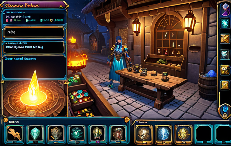 **

"A vibrant and bustling in-game marketplace scene, filled with diverse characters trading items. Focus on the intricate details of the items being exchanged, showcasing a rare 'Espada de la Noche Eterna' (Sword of the Eternal Night) glowing faintly. Include UI elements like chat windows and price listings, but keep them subtle. The overall atmosphere should be lively and inviting, reminiscent of a classic fantasy RPG."

**