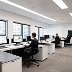 **

*   **Prompt:** Streamlined business operations powered by AI. Focus on data analysis, automated tasks like email management and meeting scheduling. Modern office setting.

**