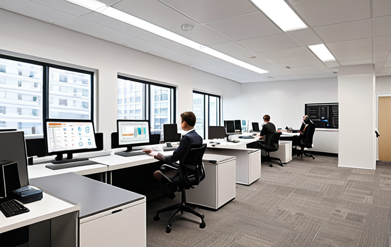 **

*   **Prompt:** Streamlined business operations powered by AI. Focus on data analysis, automated tasks like email management and meeting scheduling. Modern office setting.

**