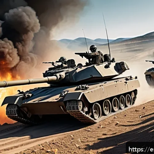 아레스 적응형 전투 공략 - A dynamic battle scene set on a sprawling, multi-flank map, featuring diverse military units includi...